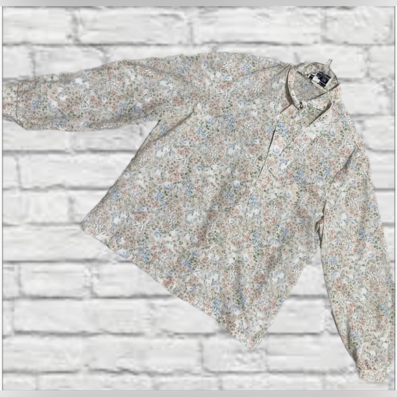 Vintage New Attitude Floral Button Down Shirt Pastel Tie Neck Size 18 Women’s - Picture 3 of 10